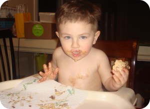 baby eating ice cream