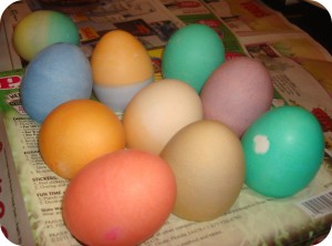 colored easter eggs
