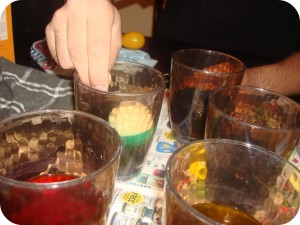 dying easter eggs