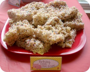bday cake rice krispies