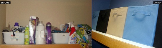 before and after shelf