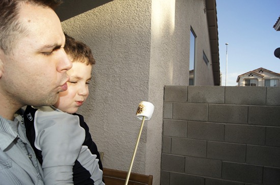 making smores with daddy 2