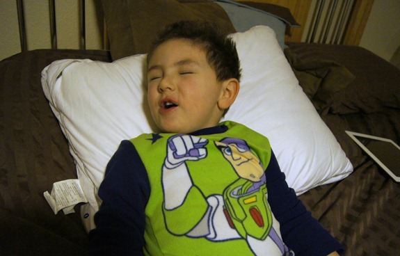 pretending to sleep