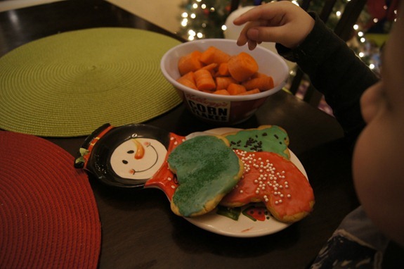 Putting out cookies and milk and carrots