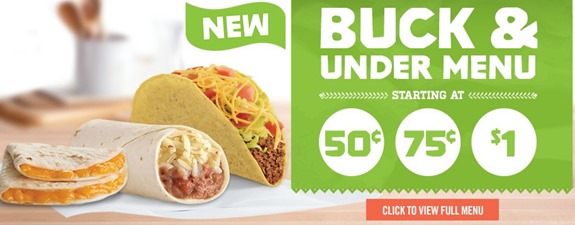 Del Taco Buck & Under Menu