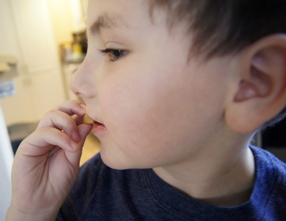Shane eating Werther's