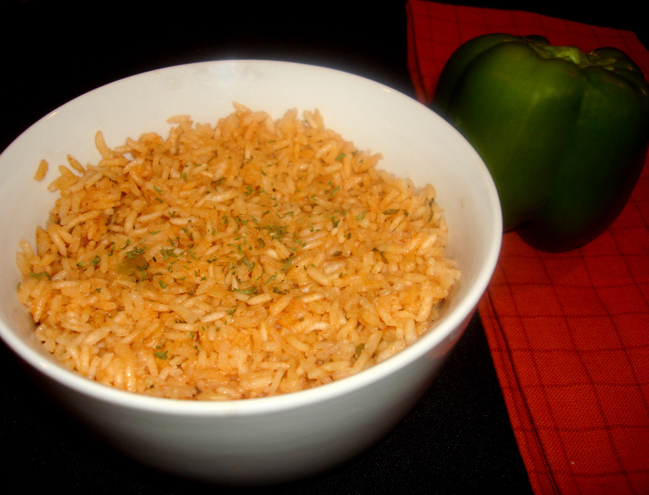 mexican rice with green pepper