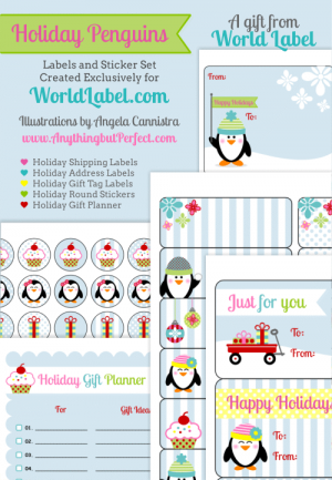 holiday penguins holiday gift tags