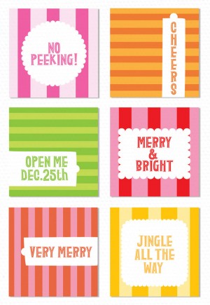 striped holiday gift tags