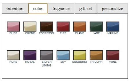 personalized candle color options