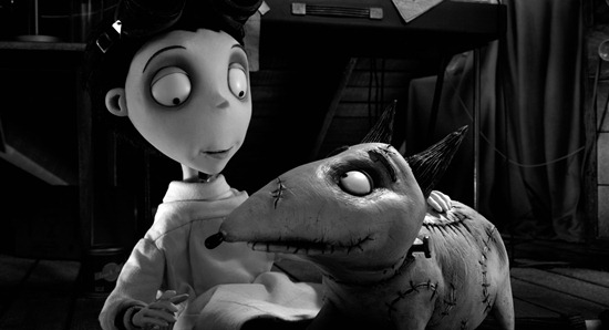 "FRANKENWEENIE"   (L-R) VICTOR and SPARKY. .."Frankenweenie" is a new stop-motion, animated comedy from the creative genius of director Tim Burton.  Presented by Walt Disney Pictures, "Frankenweenie" opens in theaters on October 5, 2012.  ..©2012 Disney Enterprises. All Rights Reserved.