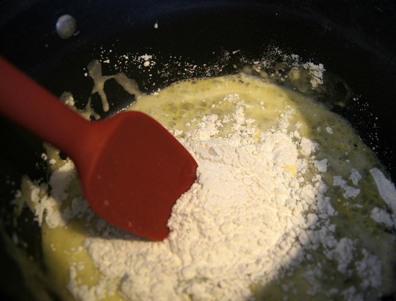 mix in flour