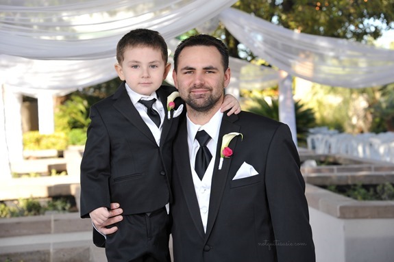 Dad and son at wedding