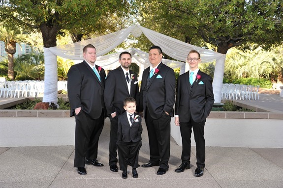 Groomsmen in Pool Blue Ties