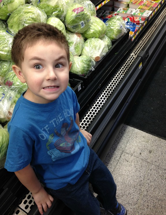 Helping me grocery shop