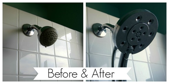 Before & After Installing a New Showerhead