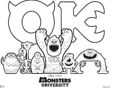 Monsters University Coloring Sheet