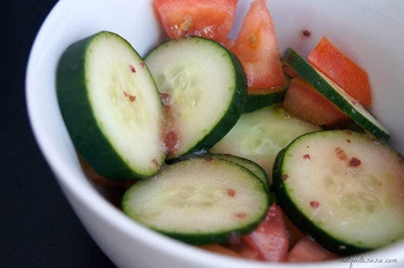 Sea Cucumber and Tomato Salad