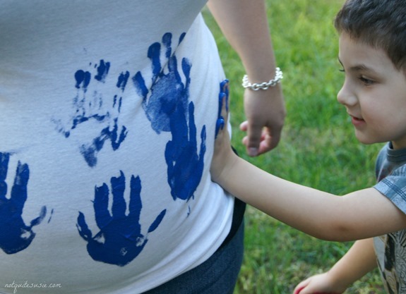 Gender Reveal Handprint Painting