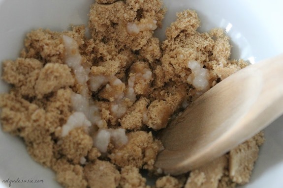 Mixing the DIY Homemade Sugar Cookie Scrub