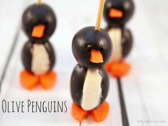 Olive Penguin appetizer Recipe- perfect for holiday parties