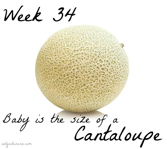 Week 34 baby fetal size comparison