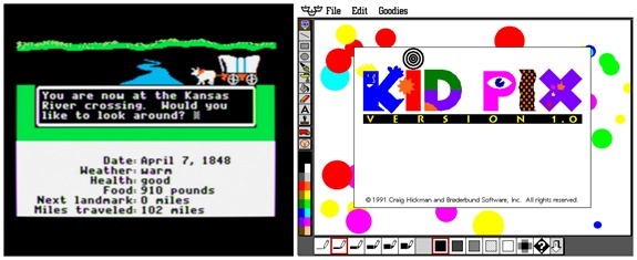 oregon trail and kidpix 90's computer games