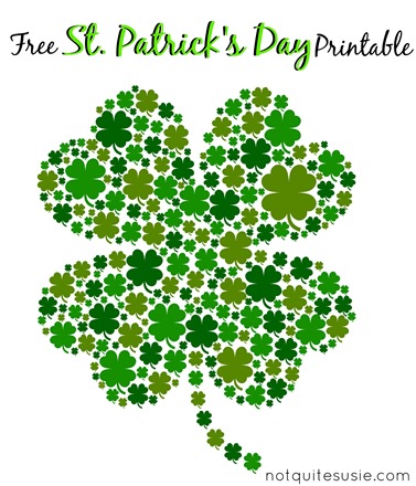 Free St Patrick's Day Shamrock Printable