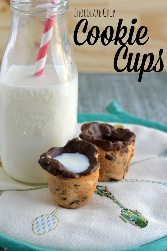Chocolate Chip Cookie Cups- Holds Your Milk for a Refreshing &Yummy Snack!