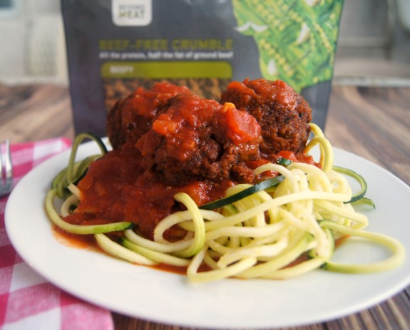 These homemade meatballs are delicious and easy- and vegetarian! You can have an Italian <a href=