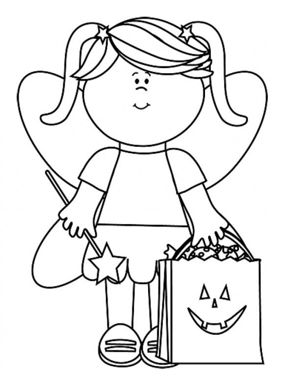Free Fairy Halloween Coloring Page