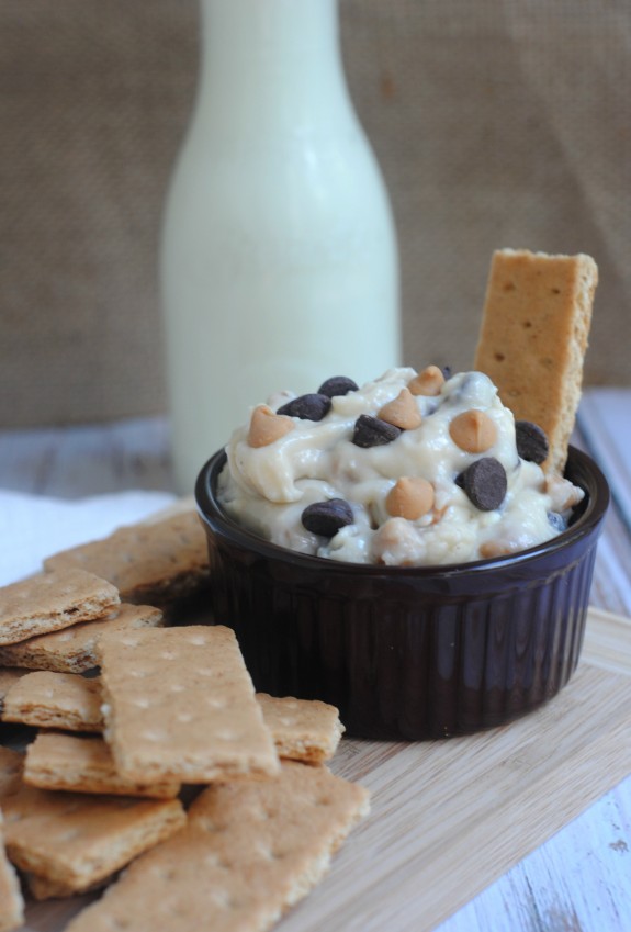 No Bake Chocolate Chip Peanut Butter Cookie Dip