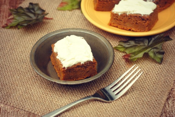 Pumpkin Spice Dessert Bars with Homemade  Cream Cheese Frosting Recipe- perfect for Thanksgiving!