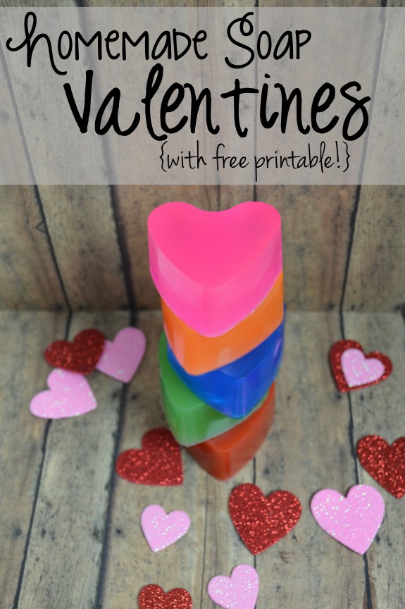 Homemade Soap Valentine's Day Cards with Free Printable!