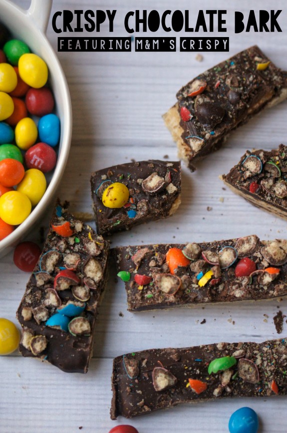 Crispy Chocolate Bark featuring M&M's Crispy! #CrispyComeback #CollectiveBias #ad