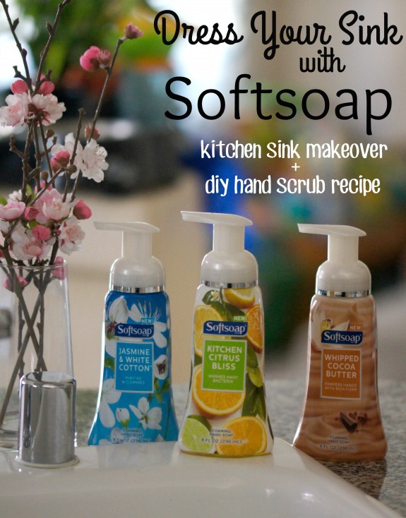Dress Your Sink with Softsoap- a kitchen sink makeover and diy hand scrub recipe! #FoamSensations #CollectiveBias
