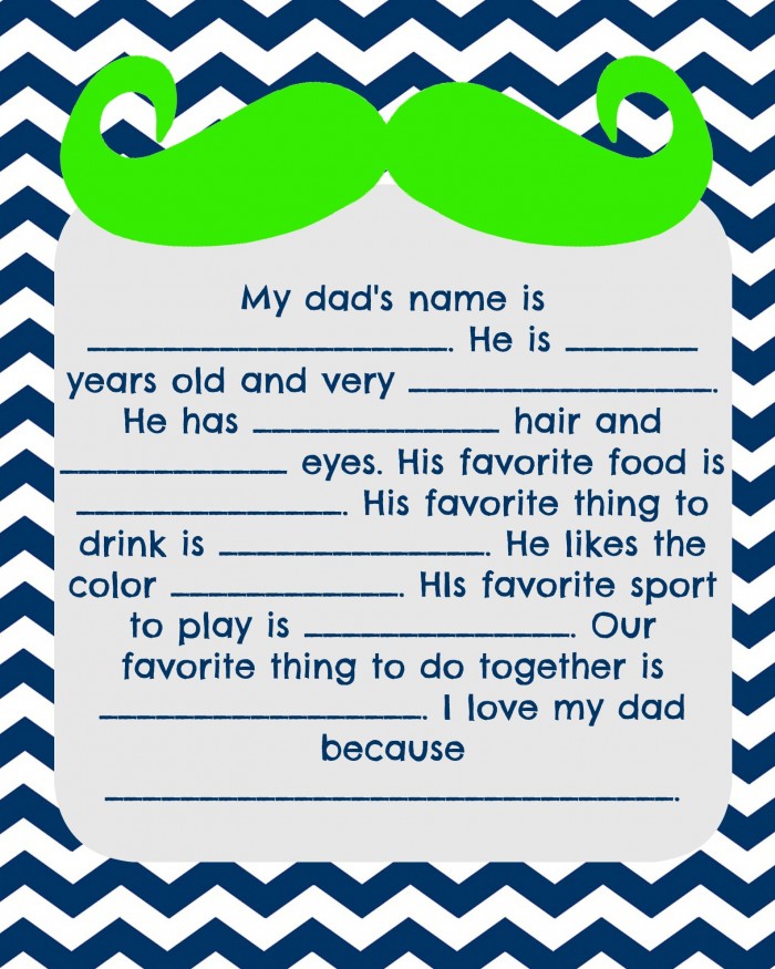 Fathers Day Moustache Printable