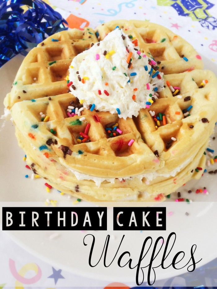 These special funfetti birthday cake waffles will put a smile on anyone's face! They're easy to make, so you can spend less time in the kitchen and more time celebrating!