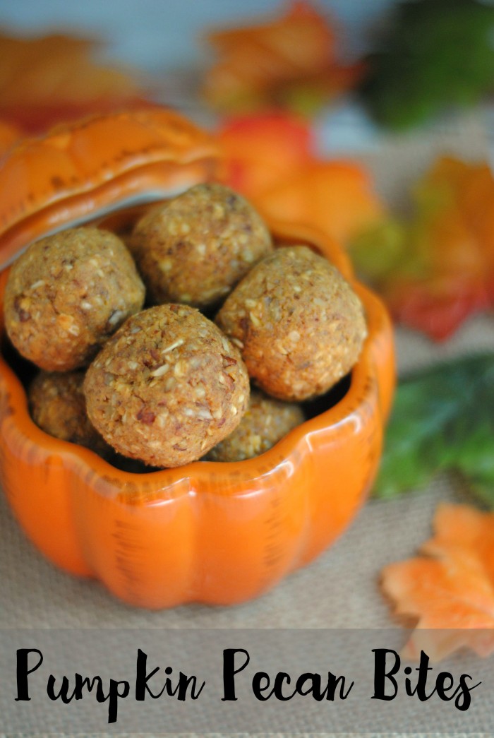 Pumpkin Pecan Bites- full of pumpkin, pecans, honey, and rolled oats for a quick energy boost!