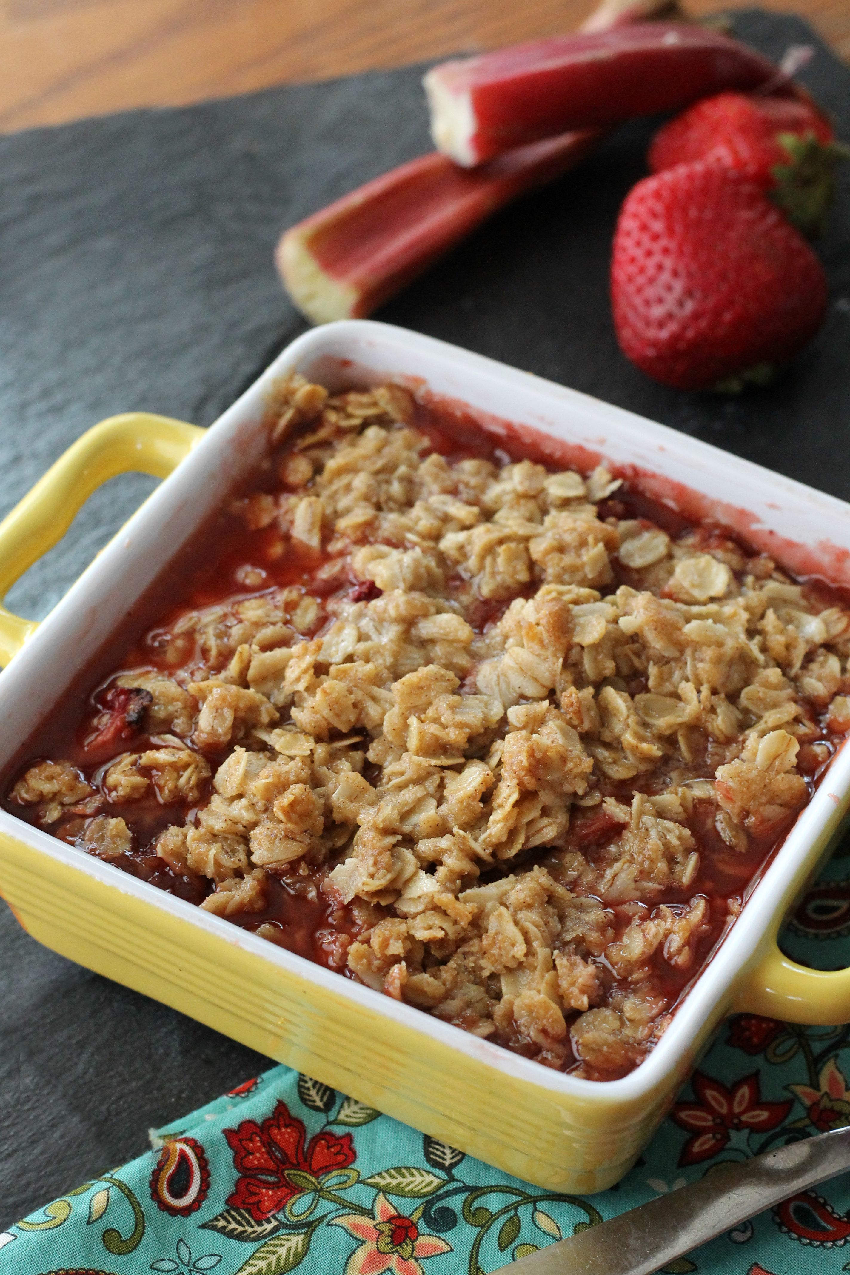 Strawberry Rhubarb Crumble Recipe - Not Quite Susie Homemaker