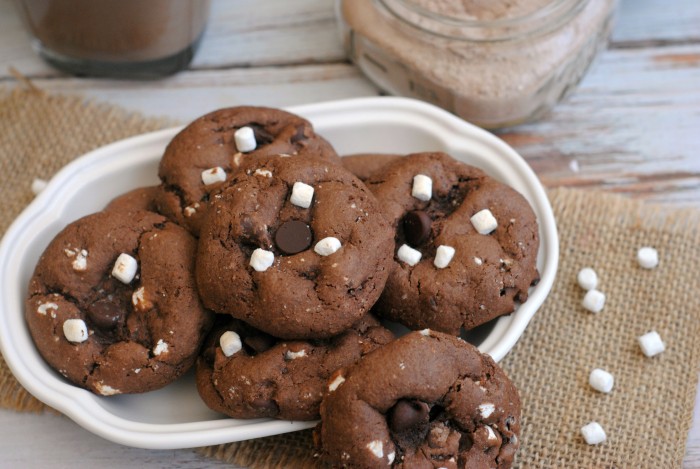 Hot Chocolate Cookies- includes hot cocoa mix and cake mix for yummy, soft cookies