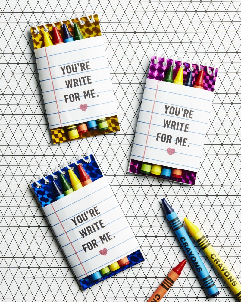 Crayon and Notepad Valentine's Day gift- free printable!