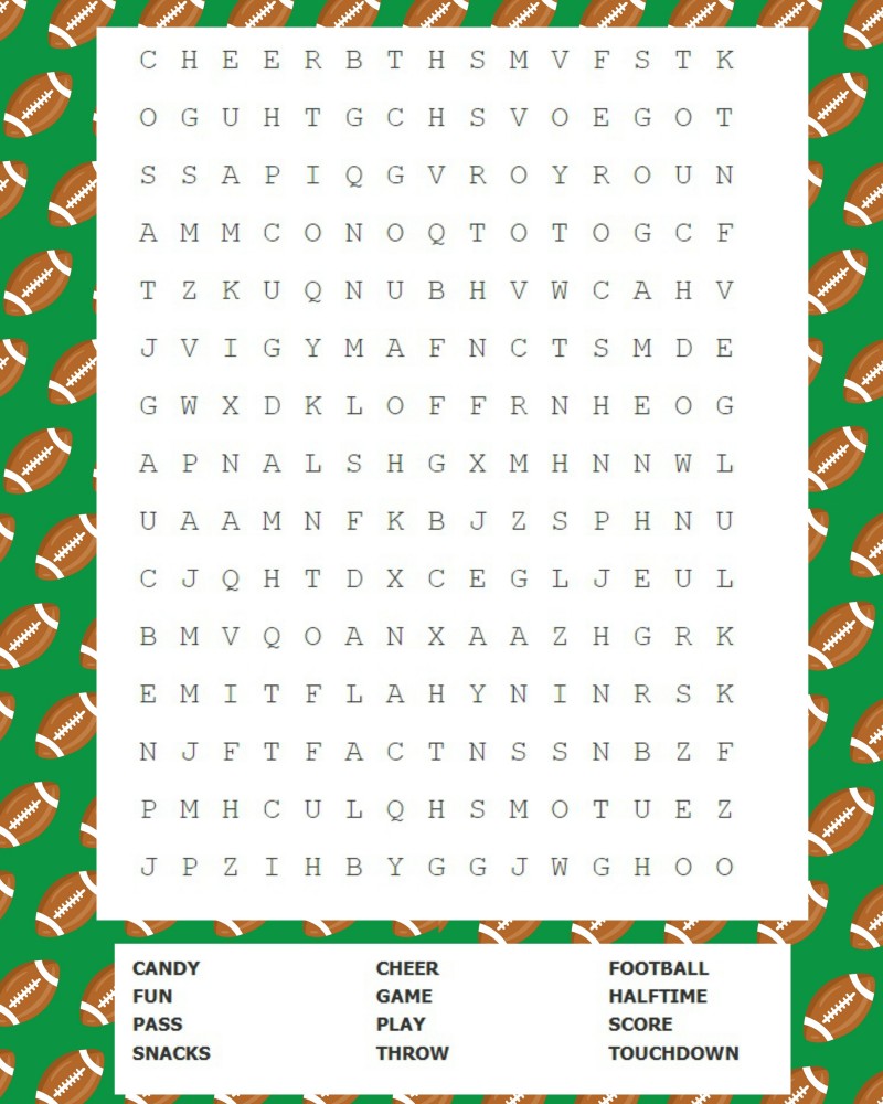 Game Day Word Search