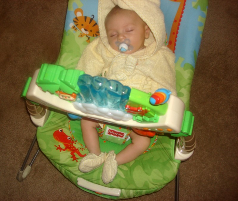 Shane in his Fisher Price bouncer in 2009!