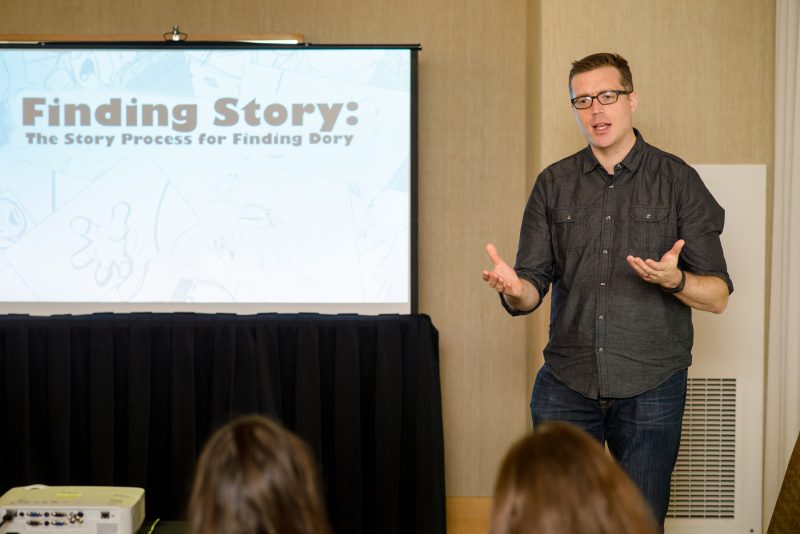 Angus MacLane (Co-Director) presents at the Finding Dory Long Lead press day at the Monterey Bay Aquarium in Monterey, CA. Photo by Marc Flores. ©2016 Disney•Pixar. All Rights Reserved.