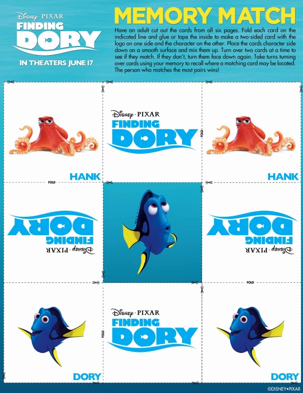 Finding Dory Memory Cards Game