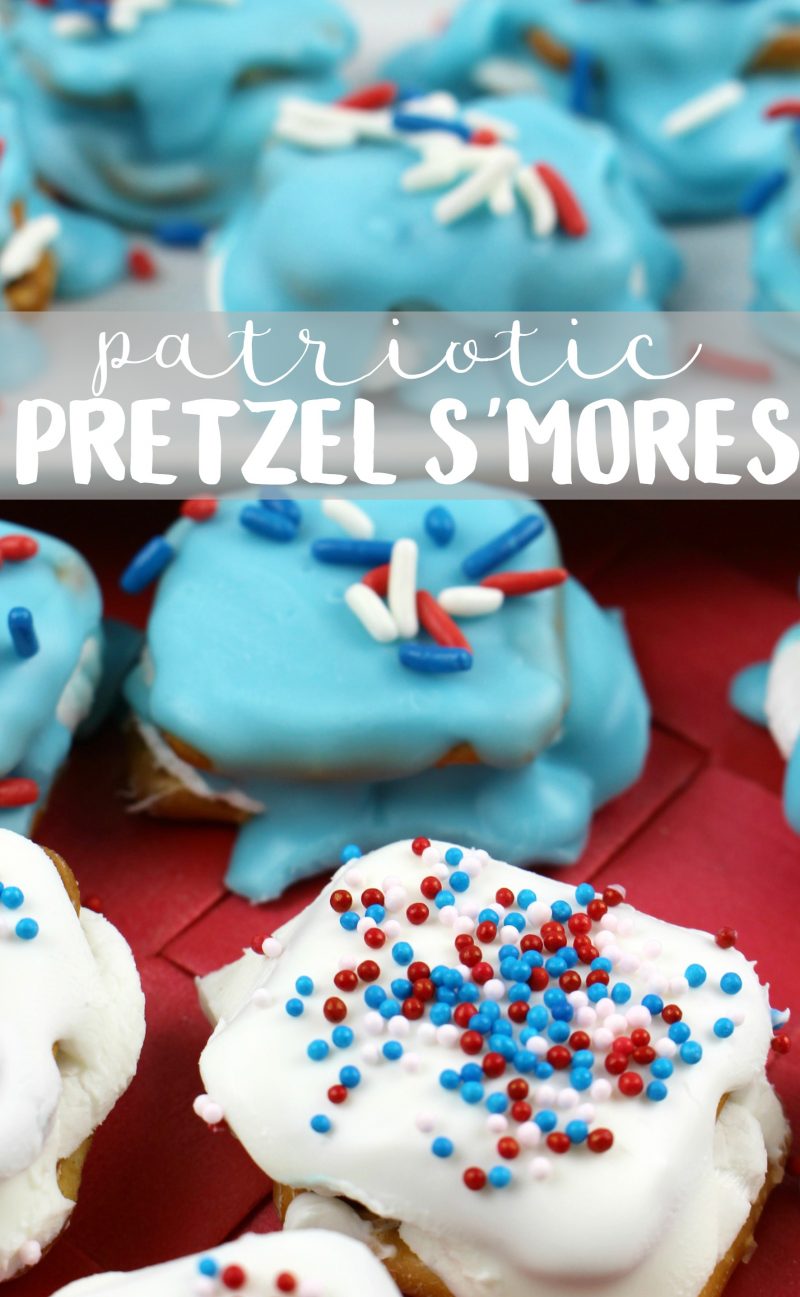  Looking for food and decoration ideas for your 4th of July Party or Backyard BBQ? These Patriotic Pretzel S’mores do double duty as a tasty dessert that looks pretty enough to be a decoration. The best part? It’s a super easy recipe and they only take a few minutes to make!