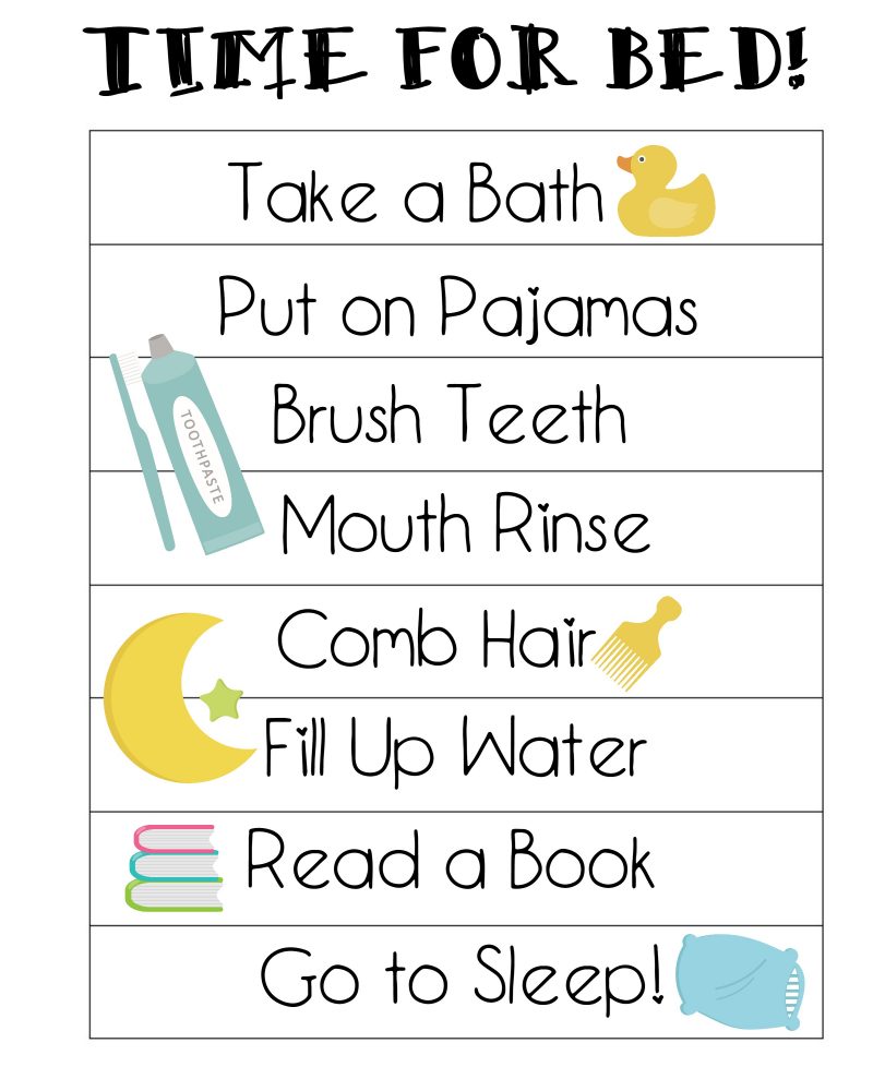 Bedtime Routine Chart Printable