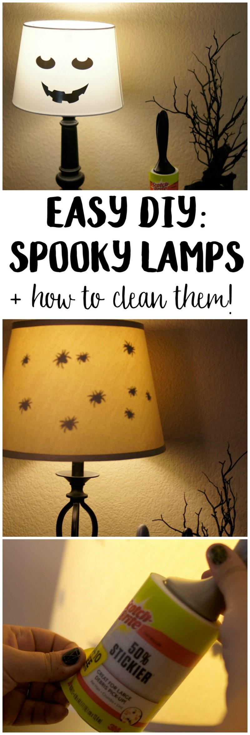 Looking for DIY Halloween decorations, crafts or project ideas? This lamp shade makeover takes just minutes and is easy enough for the kids to help with. And the best part? It’s just the right amount of scary, so even the littlest trick or treaters will love it!