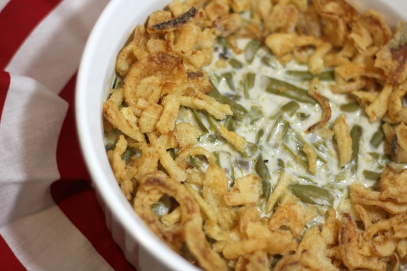 This Easy Green Bean Casserole is such a delicious recipe for a homemade classic! Everyone knows Green Bean Casserole is one of the best Thanksgiving side dishes- and this is one of the best recipes for it!